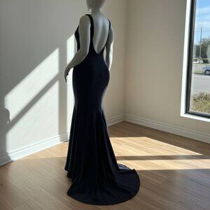 Theia Elegant Navy low Back Mermaid Dress Size 8